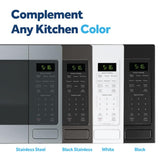 GE Countertop Microwave Oven, 1,150-watt Capacity, 1.6 Cubic Ft., 8 Auto Setting Cooking Settings, Child-Lock Technology, Kitchen Essentials for the Countertop, Dorm Room or Apartment, Stainless Steel