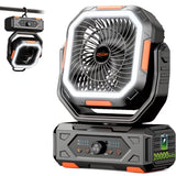 OGERY Camping Fan, Portable Fan Rechargeable with 20000mAh Battery, Stepless Speed Control, Fast Charging, Remote & LED Lantern for Tent, Travel, Car Camping, Camping Essentials