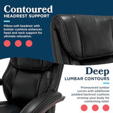 La-Z-Boy® Bellamy Executive Office Chair with Memory Foam Cushions, Real Wood Arms and Swivel Base, Black