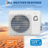 18.5 SEER2 Mini Split AC, 230V 12000 BTU Mini Split Heating and Coolings up to 750, Inverter Mini Split System w/Wifi,Remote Control, Low Nosie,Mini Split Air Conditioner for Home