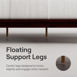 Nectar Bamboo Platform Bed Frame - Queen - Walnut - Floating Center Support Legs - 12” Height - Easy Tool Free Set Up - Contemporary and Durable - Sturdy Wooden Support Slats - Holds Up to 800 Pounds