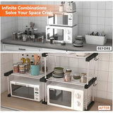 BLULEE Expandable Under Sink Organizer, 2-Tier Adjustable Storage Shelf