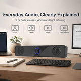 BRYNCO Computer Speakers for Desktop Monitor, USB Powered Wired PC Soundbar with 3.5mm AUX, Plug & Play Speaker Bar with Volume Knob, Clear Sound for Laptop, PC, Home and Office, Black