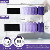 INDEPANDIA Wrist & Ankle Weights for Women and Men, 2lbs Pair Adjustable Silicone Weighted Bangles for Arm & Leg Workouts, Gradient Purple