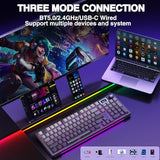 Wireless Mechanical Keyboard with Screen & Knob,2.4GHz/USB-C/BT5.0 Hot Swappable Creamy Keyboard