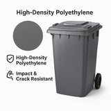 Getzi Gray 95-Gallon Wheeled Rectangular Trash Can
