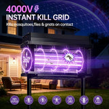 Spansol Solar Bug Zapper Outdoor, 4000 SQ.FT Mosquito Zapper with Smart Rain Off Rechargeable Mosquito Killer Lamp, Wireless Solar Powered Fly Trap for Yard Patio RV Camping (Black)