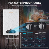 Tankless Water Heater Propane, 2.64 GPM 10L Portable Propane Camping Water Heater with Overheating Protection, for RV Camping, Pet Bathing, Barn & Cabin(White)
