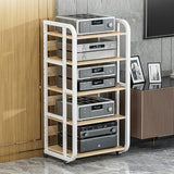 Modern 5-Tier AV Cabinet - Slish White Sto Unit for Record Players, Ma Devices & Accessories - Perfect for Home Entertainment & Living Room nizat