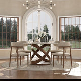 POVISON 51" Modern Round Dining Table, Pandora Round Kitchen Table