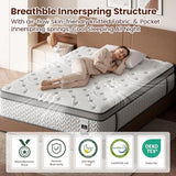 SLEEP100 King Mattress, 14 Inch 5-Zone Deep Sleep Medium Firm Mattress with Extra Lumbar & Shoulder Support