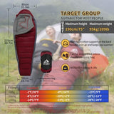 BUERTS Down Sleeping Bag for Adults Cold Weather Ultralight & Compact 680FP Backpacking Sleeping Bag for Camping, Hiking, Mountaineering.