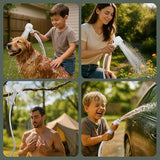 IGRL Portable Shower for Camping, Powerful 10L/Min Water Flow, Rechargeable Shower Pump with Bath Sponge, 4 Spray Modes, IPX8 Waterproof, 7800mAh Battery, Ideal for Hiking, Travel, Car Wash, Pet
