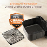 Cosori 9-in-1 TurboBlaze Air Fryer 6 Qt, Premium Ceramic Coating, 90°–450°F, Precise Heating for Even Results, Air Fry, Roast, Bake, Broil, Dry, Frozen, Proof, Reheat, Keep Warm, 120V, Dark Gray