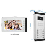 Wired Video Intercom System,7 Inch Ring Video Doorbell with IR Night Vision,HD Camera Kits,IR Outdoor Camera,Dual-Way Intercom for Villa Home Office Apartment (1 Bell +4 Monitor)