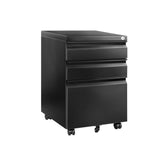 3-Drawer Mobile File Cabinet for Home Office - Under Desk Storage, Locking Keys,