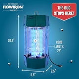 Flowtron Electric Bug Zapper 2 Acres Outdoor Insect Control with Dual Lure Method, 120W UV Light & Octenol Attractant for Fly & Mosquito, 5600V Kill Grid, Made in USA