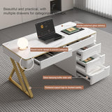 Dongge Wooden Computer Office Desk with Drawers for Home Office