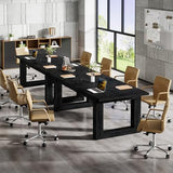 Tribesigns Conference Table, MoTribesigns Conference Table, Modern Meeting Table, 5 ft Wood Conference Room Tabledern Meeting Table, 5 ft Wood Conference Room Table, Large Rectangular Business Furniture Seminar for Boardroom (1, Black)