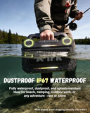 AFIFR Outdoor Bluetooth Speaker, 160W Loud Bass! Rugged, IP67 Waterproof, 24H Playtime with Lights, Wireless TWS Pairing Portable Speakers for Party, Outsides, Travel, Beach, Garage (Black)