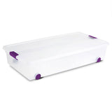 Sterilite 8-Pack 60 Quart ClearView Latch Box, Wheeled Underbed Organizer Bins with Latching Lids - Clear Plastic Organization Containers for Closet, Bedroom, Shelving Units and Everyday Home Storage