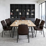 Waiting Room Guest Chair Set of 4, 500lbs Leather Ergonomic Office Desk Reception Chair No Wheels