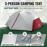 Forceatt Tent 3 Person Camping Tent, Waterproof and Windproof 3-4 Seasons Ultralight Backpack Tent, can be Installed Immediately, Suitable for Hiking, Camping, Outdoor…