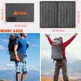 Takki 111Wh Portable Solar Generator Power Station with 21W Foldable Solar Panel, 120W Peak Solar Charger Power Bank with 110V AC DC USB Ports for Camping Emergency Outdoor Home Use