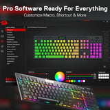 Redragon K618 PRO 3-Mode Wireless RGB Mechanical Keyboard, BT/2.4Ghz/Wired Low Profile Win/Mac Gaming Keyboard