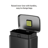Madison Matte Black Stainless Steel 13.2 Gal/50L Kitchen Step Trash Can or Recycling Bin