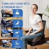Benazcap X Large Memory Foam Seat Cushion Lumbar Support Pillow for Sciatica & Tailbone Pressure Relief