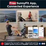 JLL Hydro + Dual Resistance Smart Magnetic Water Rowing Machine – Home Rower, 16-Level Hydro+Magnetic Adj. Resistance, Bluetooth SunnyFit App