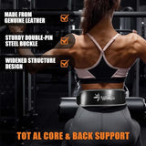 Yflingjie Women's Leather Lumbar Gym Belt for Heavy Lifting - 6.8mm Thick Weight Lifting Belt with Back Brace Support（Women & Men) (M) (black, M(34-38inches))