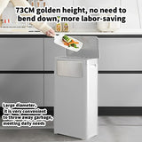 WanWanKa Trash Can with Lid, Large Tall 8 Gallon Commercial Trash Can, Plastic Waste Bin with Press top Lid, White Garbage Can Suitable for Kitchen, Bathroom, Bedroom, Living Room, Office WanWanKa