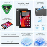 Tablet 11 inch Android 15 Tablet, 2025 Latest Update 128GB ROM 16GB RAM, 4G LTE Tableta