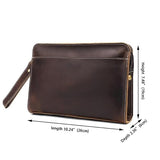 FMURY Wallet Man Crazy Horse Leather Clutch Retro Layer Cowhide Bag