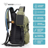 Sherpa Hiking Hydration Backpack – 22L Hiking Backpack with Water Bladder, Phone Compartment, Waterproof Zippers & Trekking Pole Holders