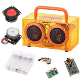 Swhmc DIY Bluetooth Speaker Kit with Orange Handle | STEM Projects for Kids Ages 8-12, Build Your Own See-Through Speaker, No Soldering Transparent Science Gift, STEM Toys for 8 9 11 13