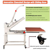 Large Heat Press 32x40 inch: Clamshell Heat Press Machine for Textiles - Manual Operation