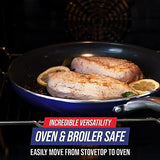 12" Frying Pan Skillet with Lid Diamond Infused Ceramic Healthy Nonstick | Blue Blue Diamond