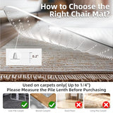 Office Chair Mat for Carpet, 36"x48" Clear Floor Mats with Lip, Computer Desk Floor Mat - PVC Plastic Rug Carpet Protector Mat
