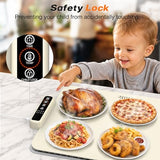 Colorlife Warming Mat for Food - Electric Warming Tray with Heat-Insulation Pad, 4-Level Temperature Settings & Hours Timer, Full Surface Stable Heating, Food Warmer for Kitchen Parties Buffet (White)