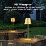 Yogaret 2 Pack Gold Rechargeable Table Lamps, Cordless Lamp with 6000mAh Battery Operated, Wireless Lamp for Restaurant