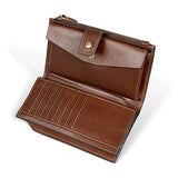 Leather Men's Wallet Long Business Retro Oxhide Large Capacity Zipper Handbag
