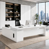 SimpArt Executive Desk with Storage Cabinet, Modern Office Desk