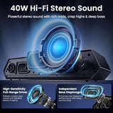 HiFi Stereo Gaming Soundbar with Custom EQ Software, Dynamic RGB Lighting for Laptop