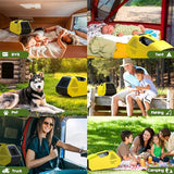 Pluralla Portable Air Conditioners, 2380BTU Rapid Cooling Outdoor Air Conditioner, 240W Low Power Consumption Camping Air Conditioner for Tent, RV, Truck,Van, Car (Battery Not Included) - Yellow