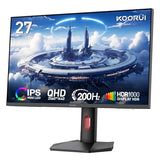 KOORUI 27 inch Mini-LED IPS Gaming Monitor, 200Hz 1ms, QHD 1440P HDR1000