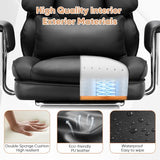 Sweetcrispy Executive Home Office Desk Chair - Ergonomic Big Tall High Back with Footrest & Lumbar Support, Black