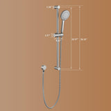YUESIMATE 304 Stainless Steel Shower Slide Bar 28-Inch with Adjustable Handheld Shower Head and 59-Inch Hose, High Pressure 5 Setting Hand Shower with Wall Mount，Shower Slide Bar Combo, Brushed Nickel